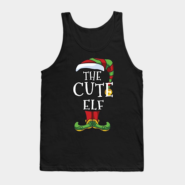 Cute Elf Family Matching Christmas Holiday Group Gift Pajama Tank Top by BeesTeez